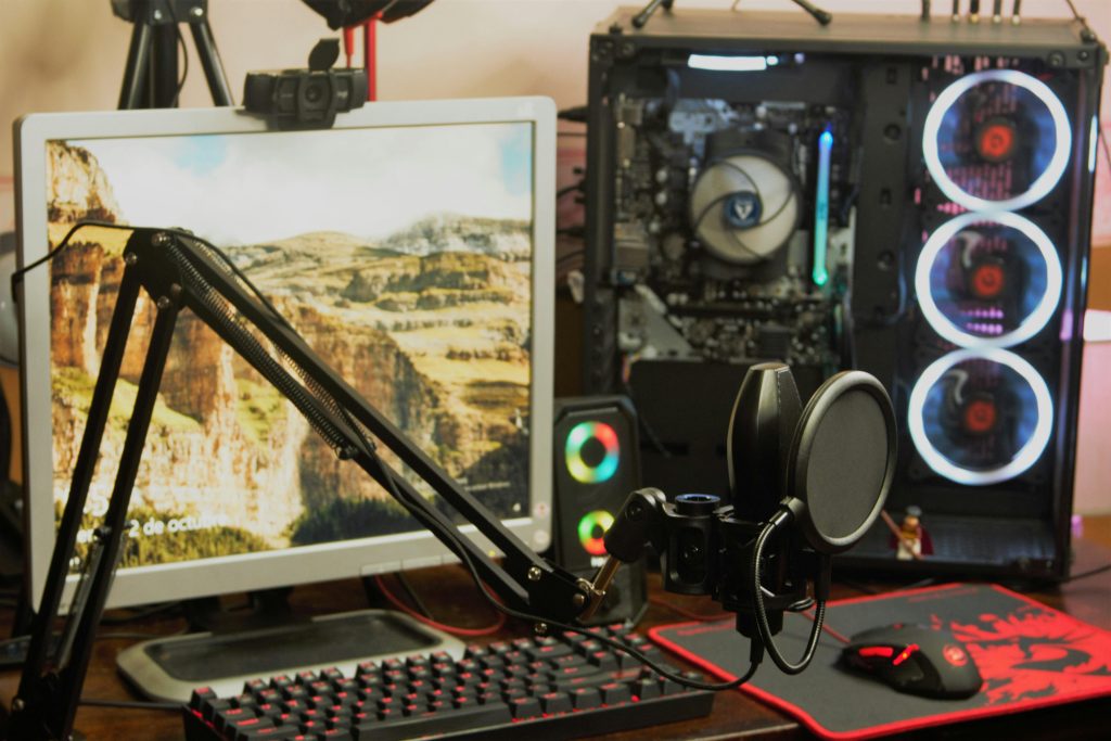 A Computer Set on a Desk